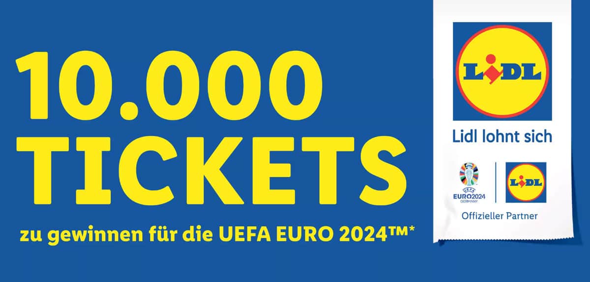 EM Gewinnspiel bei Lidl: 10.000 Fußballtickets für die UEFA Euro 2024